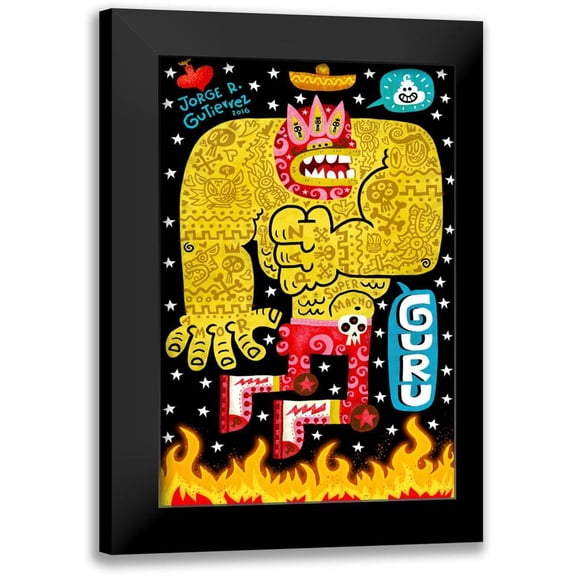 Gutierrez, Jorge R. 11x14 Black Modern Framed Museum Art Print Titled - Guru