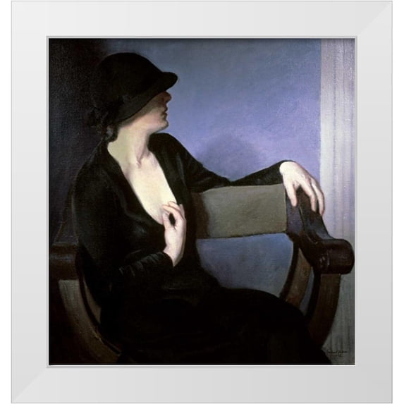 Gutmann, Bernhard 15x16 White Modern Wood Framed Museum Art Print Titled - Woman In Black