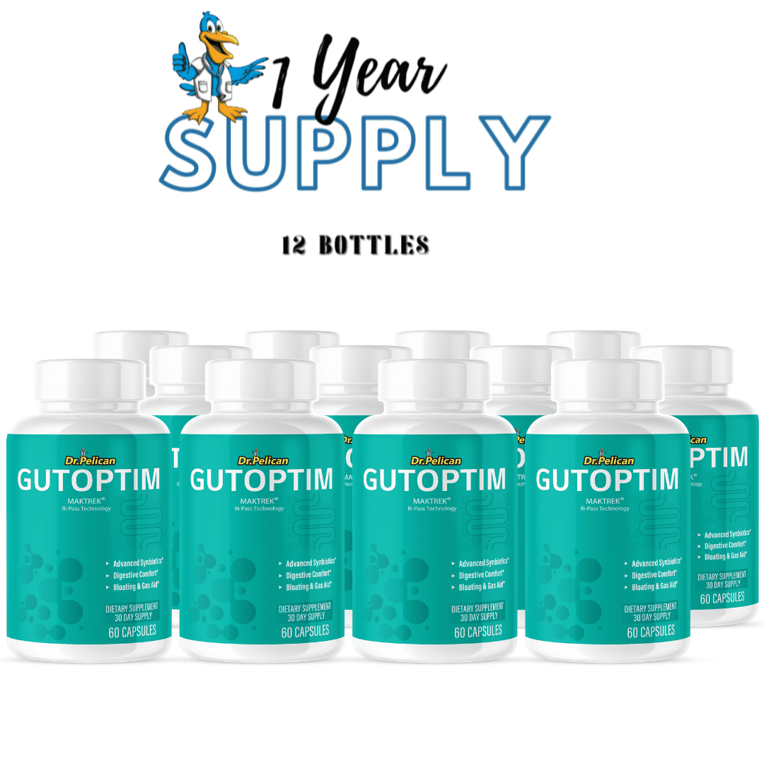 Gutoptim- Digestive Support- 12 Bottles- 720 Capsules
