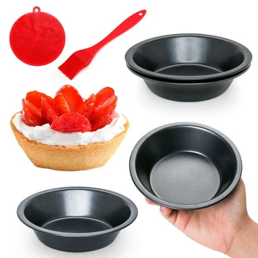 Gutsdoor 5 inch Mini Pie Pans 4pcs Reusable Round Small Pie Tins Carbon Steel Mini Tart Pan Nonstick (5-inch Set of 4)