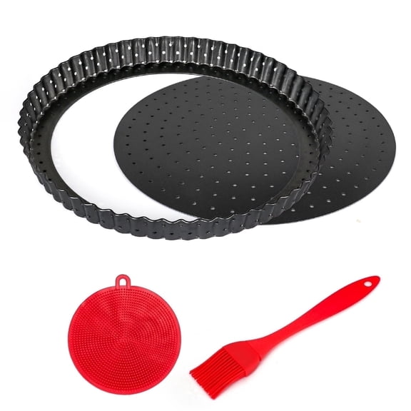 Gutsdoor 9.5 Inch Tart Pan Nonstick Pie, Quiche Pan with Removable Bottom Round Baking Quiche Dish Pie Pans