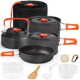 thumbnail image 1 of Gutsdoor Camping Cookware Set Camping Pots Camping Gear Campfire Utensils Non-Stick Cooking Equipment Lightweight Stackable Pot Pan Bowls with Storage Bag for Outdoor Hiking, 1 of 7