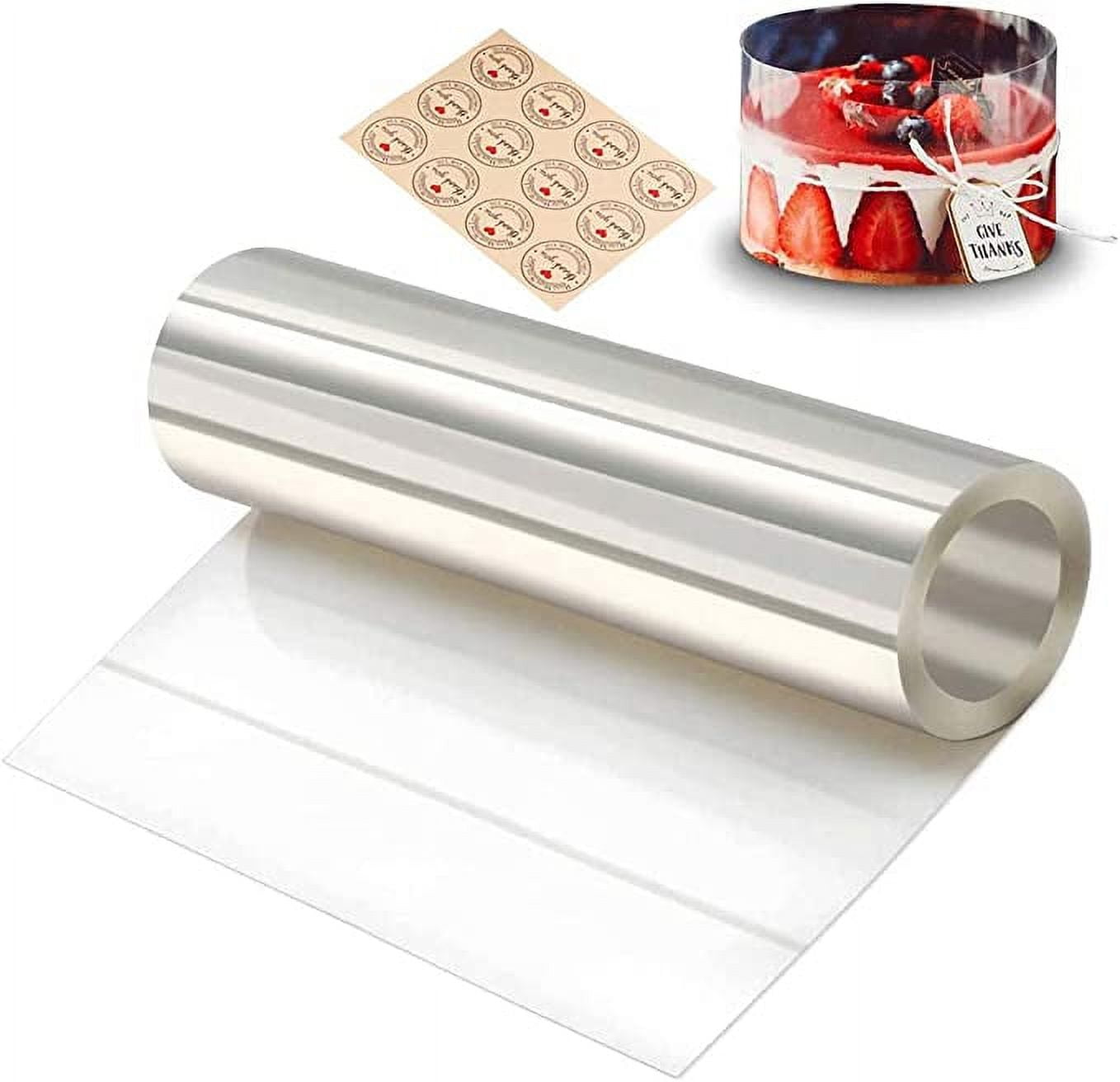 Gutsdoor Clear Transparent Acetate Cake Collar Roll 6in x 394inch