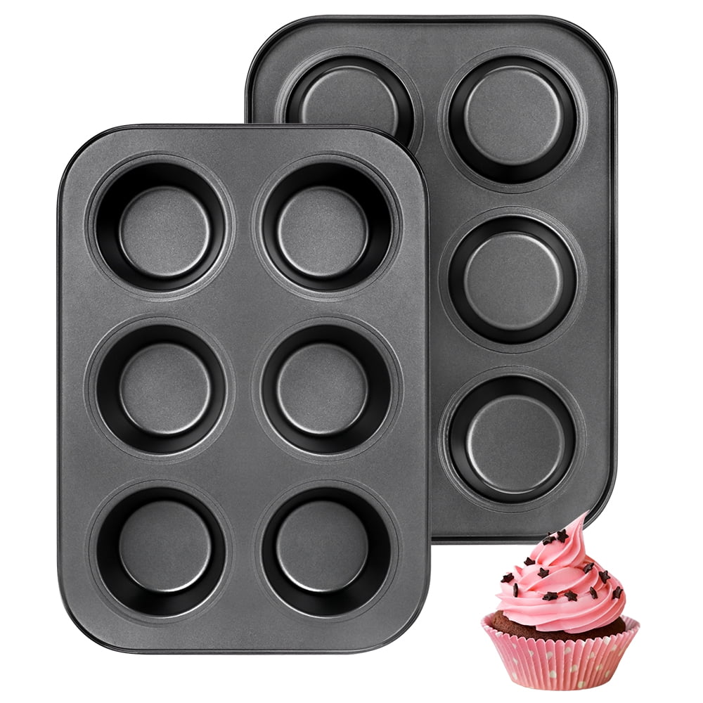 Wrenbury Jumbo Muffin Pan Set Of 2 – Nonstick 6-Cup XL Muffin Tin, 3.75" Cups