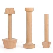 Gutsdoor Wooden Tart Tamper Set 3 Pcs Perfect Baking Tool for Egg Tart Pan Mold Double Side Pie Pastry Dough Tampers