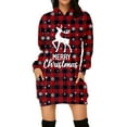 Tokea 2024 Snowflake Print Christmas Dresses for Women Short Blue