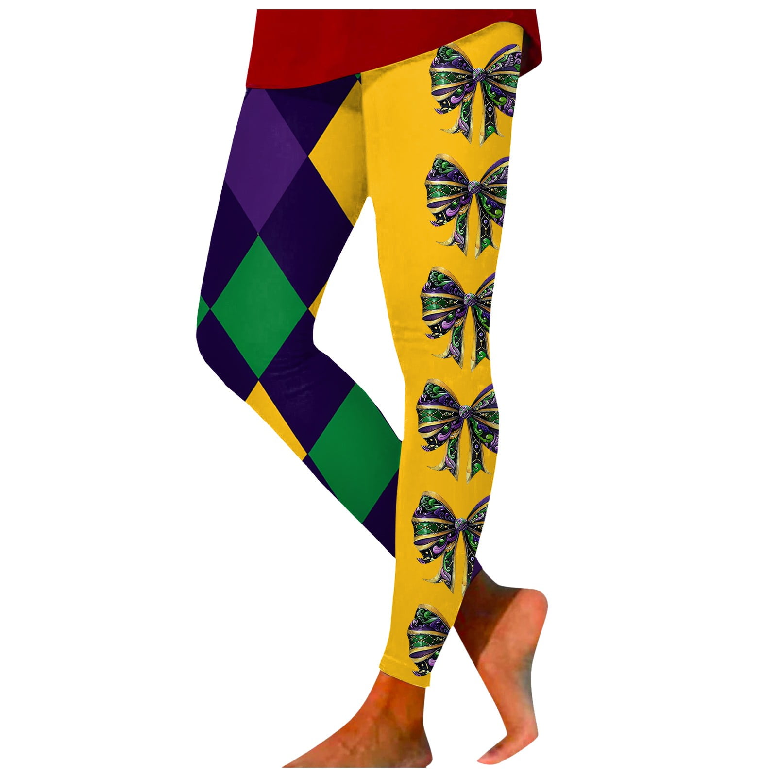 Guttear 2025 Mardi Gras Outfit for Women Carnival Color Block Stretchy