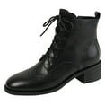thumbnail image 1 of Guttear Ankle Boots for Women Dressy Leather Boots PU Leather Fashion Pointed Toe Chunky Heels Lace up Side Zipper, 1 of 7
