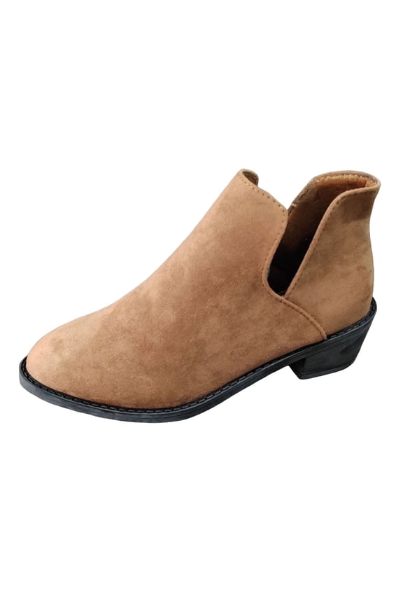 Ankle Cowboy Boots for Women Fashion Block Heel Pointed Toe Mid Heel Booties