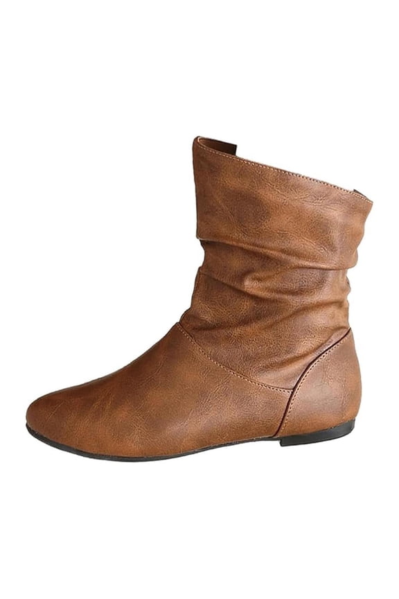Flat Ankle Boots Women's Slouch Boots Low Heel Fall Slouchy Boots