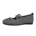 thumbnail image 1 of Guttear Mary Janes for Women Ballet Flats Comfortable Round Toe Knit Slip On Flats Adjustable Straps Casual Work Dress Flats Shoes, 1 of 8