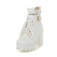 thumbnail image 1 of Guttear Platform Boots Lace Buckle Gothic Booties High Heels Ankle Boots Zipper Punk Shoes, 1 of 4