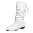 thumbnail image 1 of Guttear Women Slouch Mid Calf Flat Boots Wedge Low Heel Renaissance Comfort Casual Boots Pull On, 1 of 9