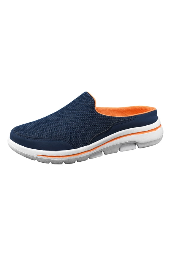 Women's Backless Slip on Mesh Sneakers Shoes Ladies Comfortable House Slippers