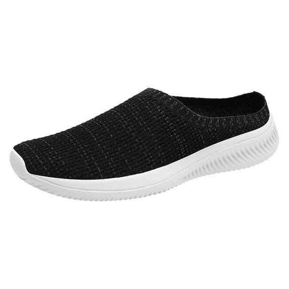 Guttear Women's Mules Comfortable Slip on Sneakers Tennis Shoes Summer Backless Shoes Close Toed Sandals