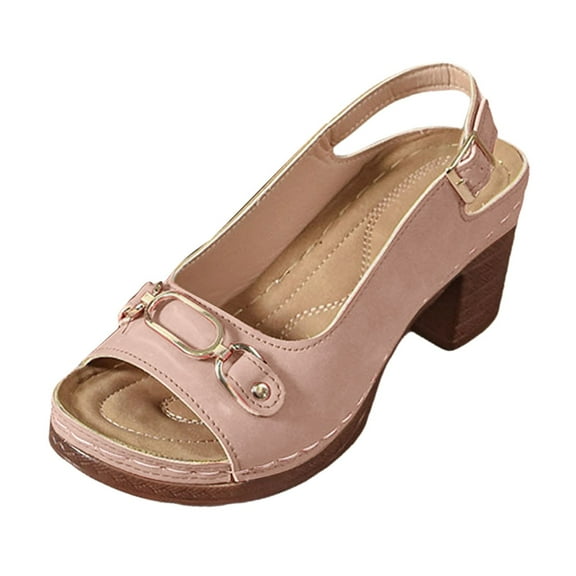 Guttear Women's Orthopedic Arch Support Wedge Sandals with Back Strap Lightweight Summer Beach Sandals