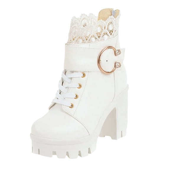 YLYL Women's Slip on Ankle Boot Wide Mid Calf Fashion Heel Elastic Booties