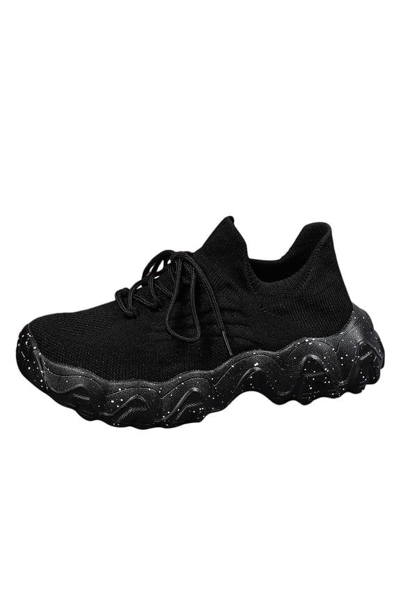 Womens Athletic Shoes Arch Support Non Slip Work Shoes Breathable Knit Upper Lightweight Shoes
