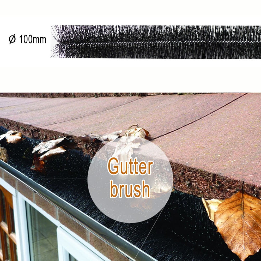 Gutter Brush Guard 3.9Ft Simple Gutter Guard No Tools DIY 4.0"(Dia