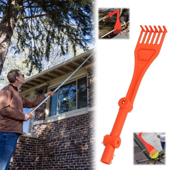 Gutter Cleaner Tool Flexible Rotatable Handle Rake Roof Garden Removal
