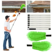 Gutter Cleaning Brush Roofing Tool with 8PCS Telescopic Extendable Pole, 10.1FT Gutter Cleaning Tools from The Ground, Guard Cleaner Tool Easy Remove Leave