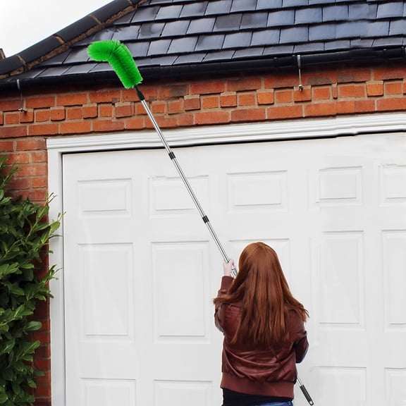 Gutter Cleaning Brush Telescopic Gutter Cleaner Enduring Gutter Cleaning Tools Easy to Clean Gutter Cleaning Brush for Cleaning Leaves Debris Window