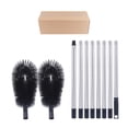 thumbnail image 1 of Gutter Cleaning Brush With Telescopic Pole - 2 Brush Heads & 8 Extension Rods Extend To 126In For Eaves, Roof, Gutter Cleaning - Independent Box Packaging, 1 of 2