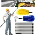 thumbnail image 1 of Gutter Cleaning Tools, 10ft Gutter Cleaner with 2 Gutter Cleaning Brush, Roofing Tool Rain Gutter Guard Cleaner Tool, Easy Remove Leaves and Debris from The Ground, Yellow/Blue, 1 of 6