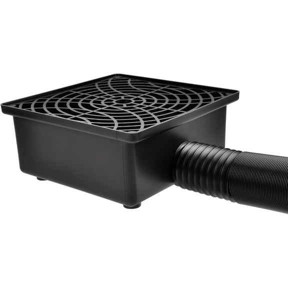 Gutter Downspout Catch Basin, Upgraded Version 12"12" Catch Basin Gutter Downspout Extensions with 3.1 OD Flexible Pipe, Rainwater Downspout Diverter, Pipe Stretched Length 6.7ft
