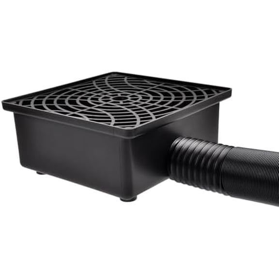 Gutter Downspout Catch Basin, Upgraded Version 12"12" Catch Basin Gutter Downspout Extensions with 3.1 OD Flexible Pipe, Rainwater Downspout Diverter, Pipe Stretched Length 6.7ft