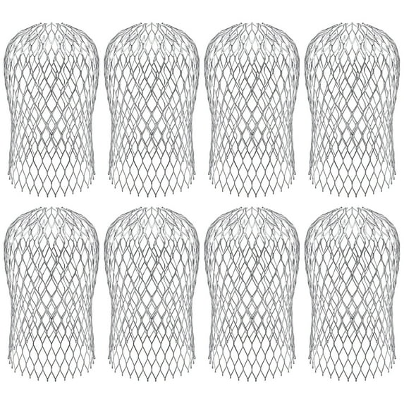 Gutter Downspout Guard Filter, 8 Pcs Expandable Aluminum Mesh Cover, Protects from Leaves and Debris, Prevents Animal Entry, Fits 2-4 In Downspouts, Easy DIY Installation