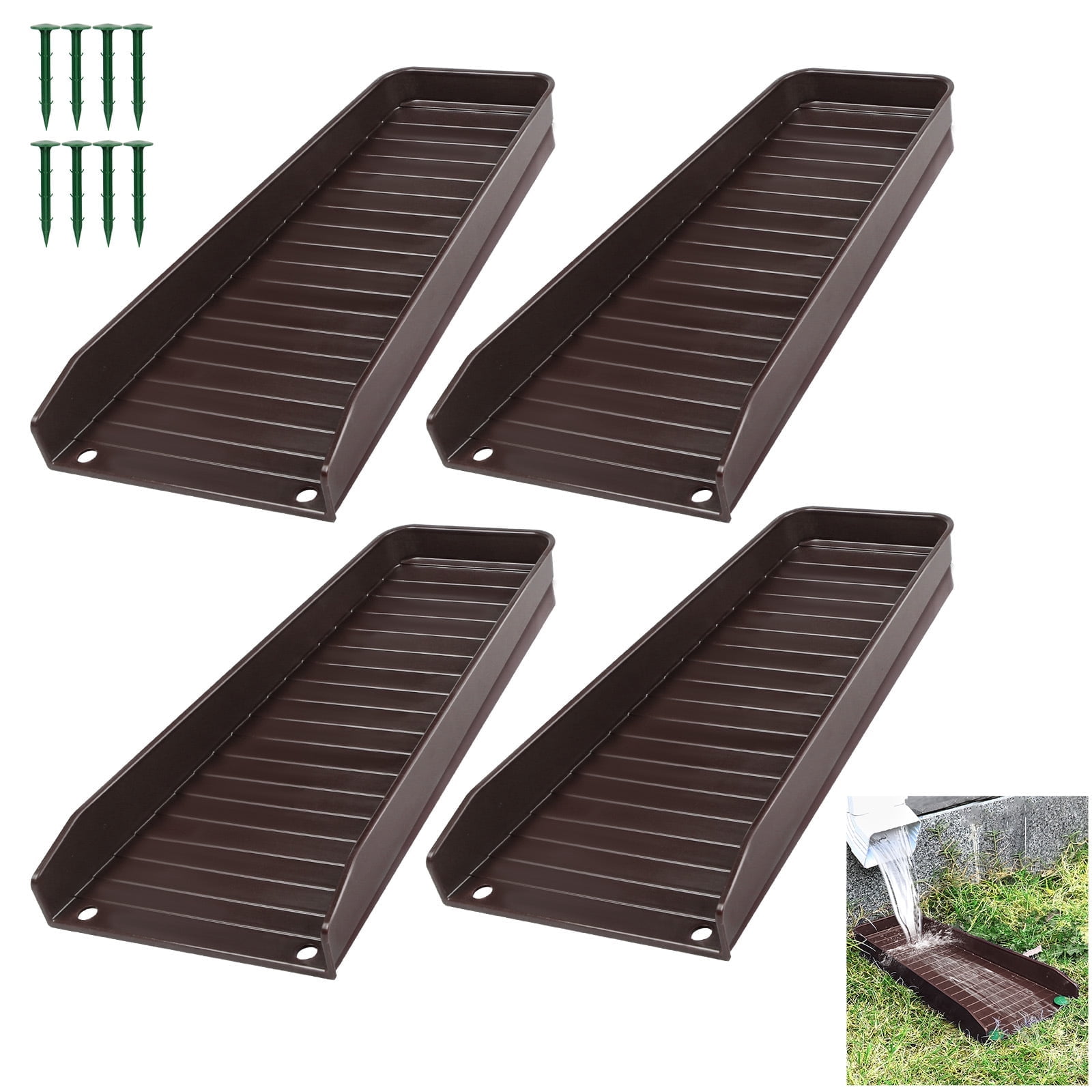Gutter Downspout Splash Block, 4 PCS Rain Gutter Guard Downspout ...
