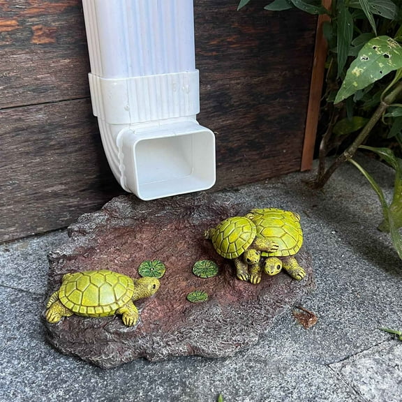 Gutter Downspout Turtle Block Animal Sculpture Garden Decoration Figurine Rainwater Patio Accessory Brick Design