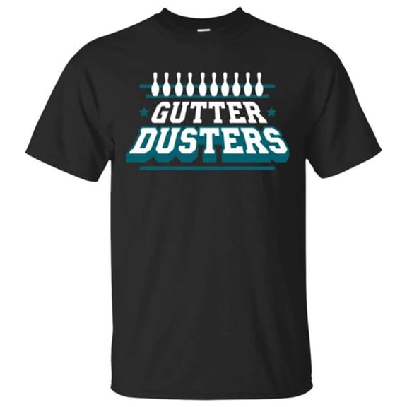 Gutter Dusters Bowling T-Shirt- Black Unisex X-Large