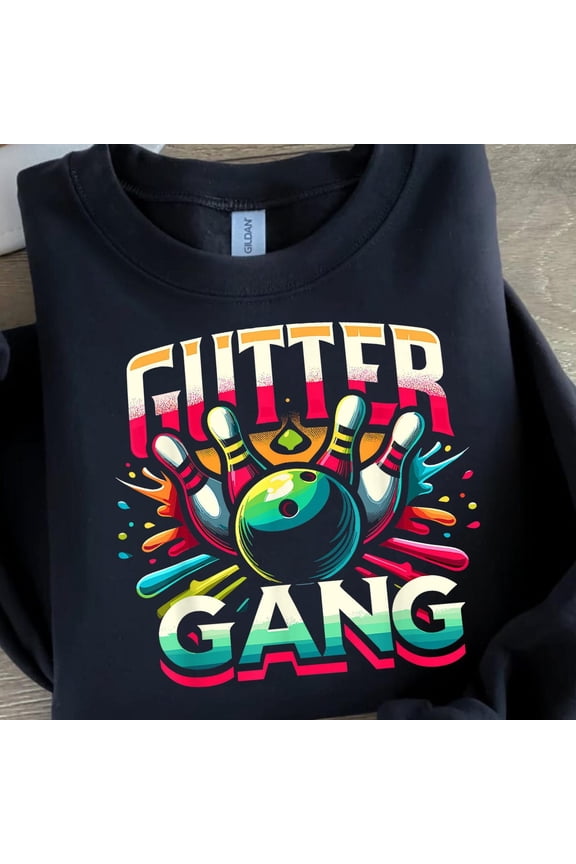 Gutter Gang Bowling Design Colorful TSHIRT All Size S-5XL