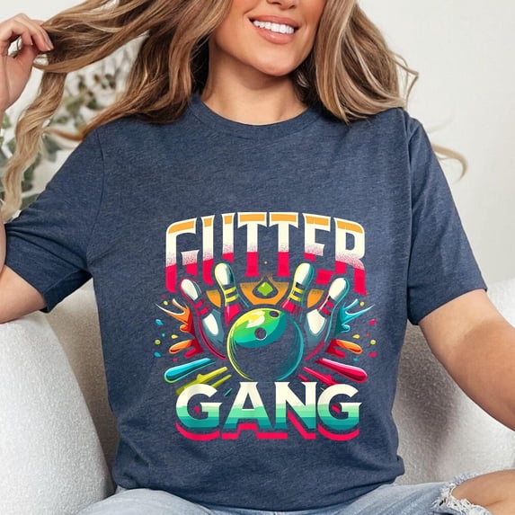 Gutter Gang Bowling T-Shirt: Retro Bowling League Tee TSHIRT All Size S-5XL
