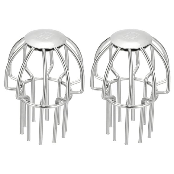 Gutter Guard 2 Inch, 2pcs 304 Stainless Steel Down Pipe Filter, Anti-Blocking Line Cap Drain Cover Downspout Protector