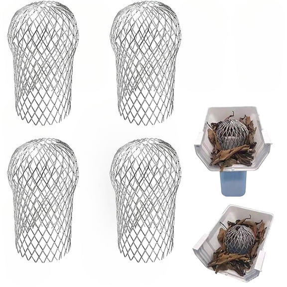 Gutter Guard, 4Pcs Gutter Downspout Guard 3.5" Adjustable Aluminum Leaf Filter Strainer Gutter Guards Mesh Preventing Blockage Leaves Debris