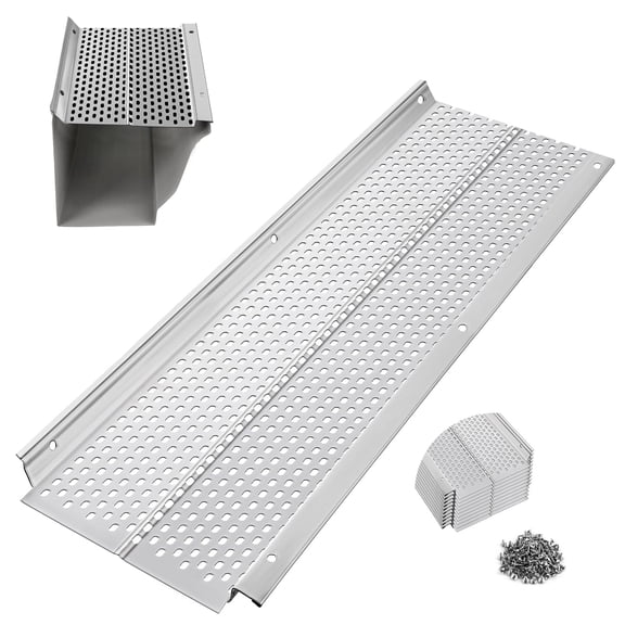 Gutter Guard 5in x 40ft Aluminum Leaf Protection for Roof Gutters