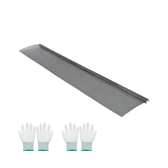 Gutter Guard 6 Inch - 120 ft Steel Gutter Screen - Heavy Duty Leaf Guard for Gutters - Fits 6" K-Style Gutters - DIY Installation - Black (40 Pack)