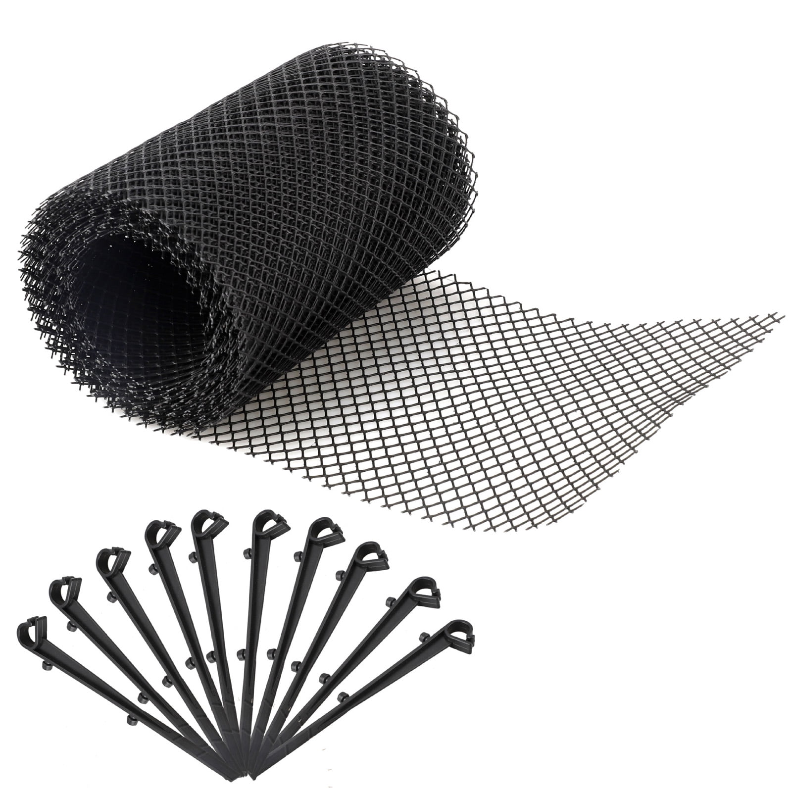 Gutter Guard Mesh 6mx15cm Black Plastic Gutters Cover gutter leaf guard Easy Install