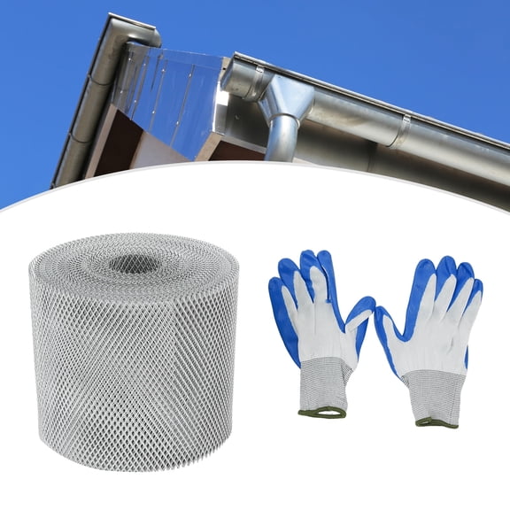 Gutter Guard Mesh Roll, 5 Inch x 100 Feet Leaf Guards for Gutters, Aluminum Leaf Filter Gutter Protection Roll, Gutter Covers Screen, Rain Gutter Leaf Guards, Gutter Mesh