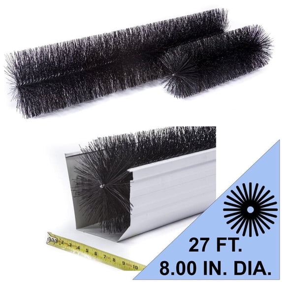 GutterBrush 8-Inch Commercial Gutter Guard – Gutter Clog Protection, 27 Ft.