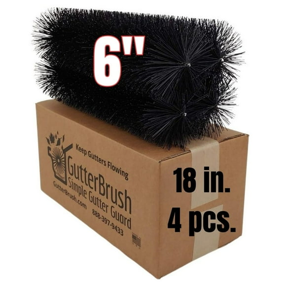 Gutter Guards For Oversize 6 Inch Gutters - 6 Ft. Pack 5.25 In. Diameter Brush Gutter Leaf Filter