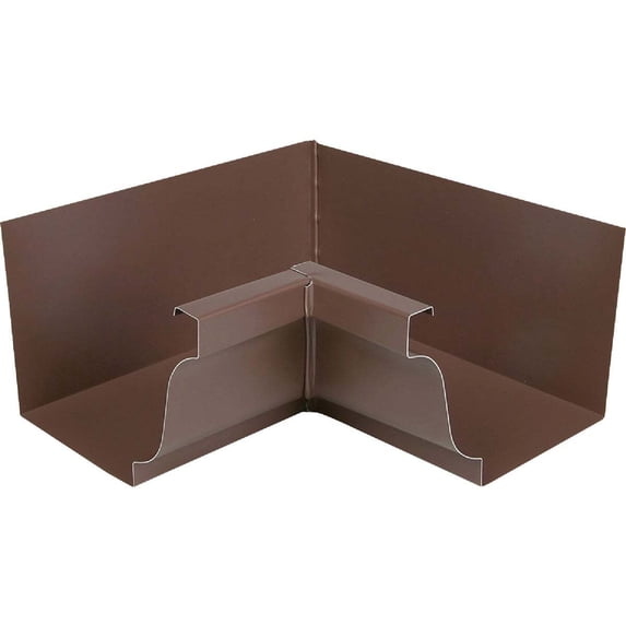 Amerimax 4 In. Galvanized Steel Brown Miter K-Style Gutter Inside Corner 1920119