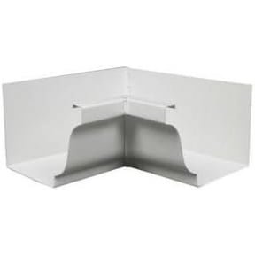 Gutter, Inside Steel Mitre, White, 4-In.