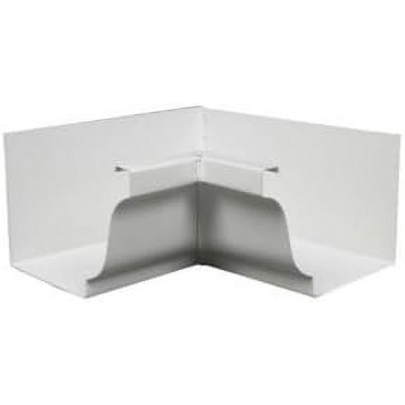 Gutter, Inside Steel Mitre, White, 4-In.