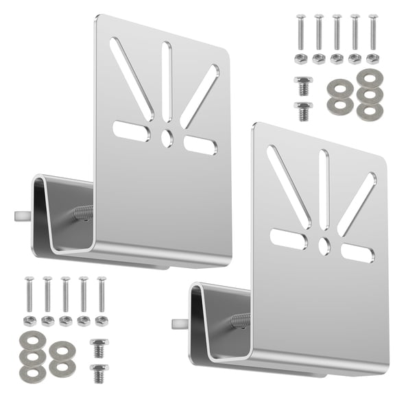 Gutter Mount Bracket For Solar Security Camera Stainless Steel Weather Resistant Holder 2 Pcs (silver )