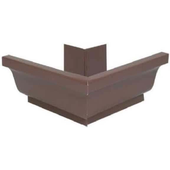Gutter Outside Mitre, Brown Galvanized Steel, 4-In.