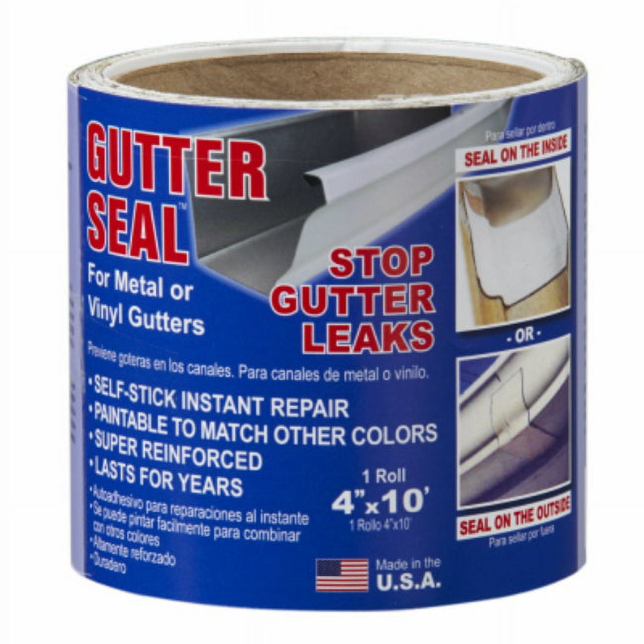Gutter Seal GSL410 Stop Leaks Self-Stick Gutter Liner, 4